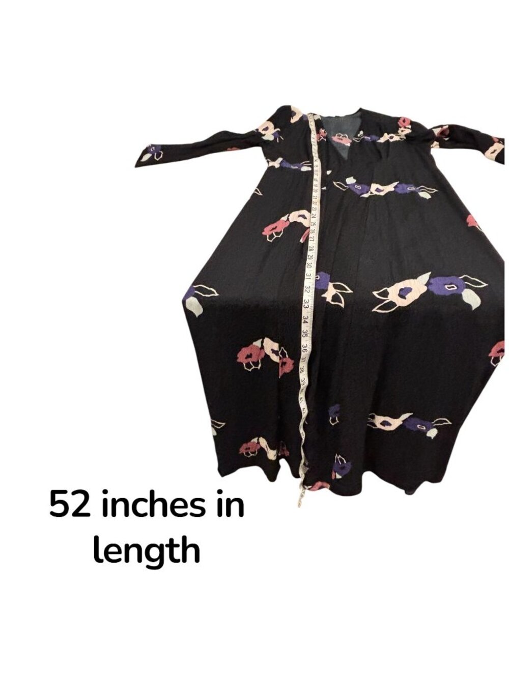 Rolla’s Black Floral Wrap Maxi Dress Medium Long Sleeve Boho Romantic M - Picture 8 of 8